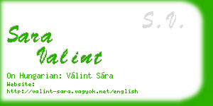 sara valint business card